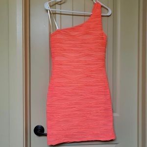 Juniors size Medium dress one shoulder coral pink